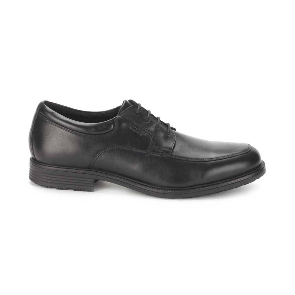 Rockport Men's Essential Details Waterproof Apron Toe Oxfords - Black - USA (9147UTXHB)